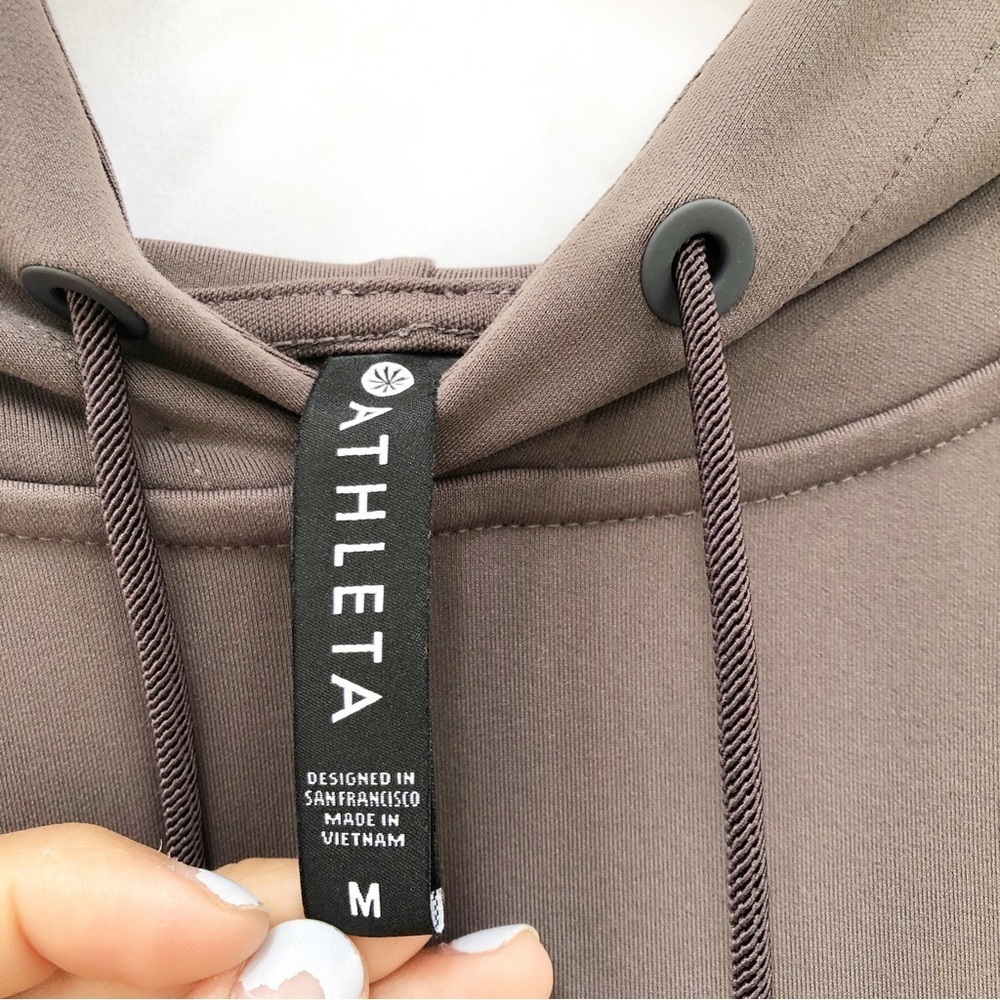ATHLETA | MISSION HOODIE PULLOVER SWEATER IN SHALE MEDIUM - Picture 8 of 12